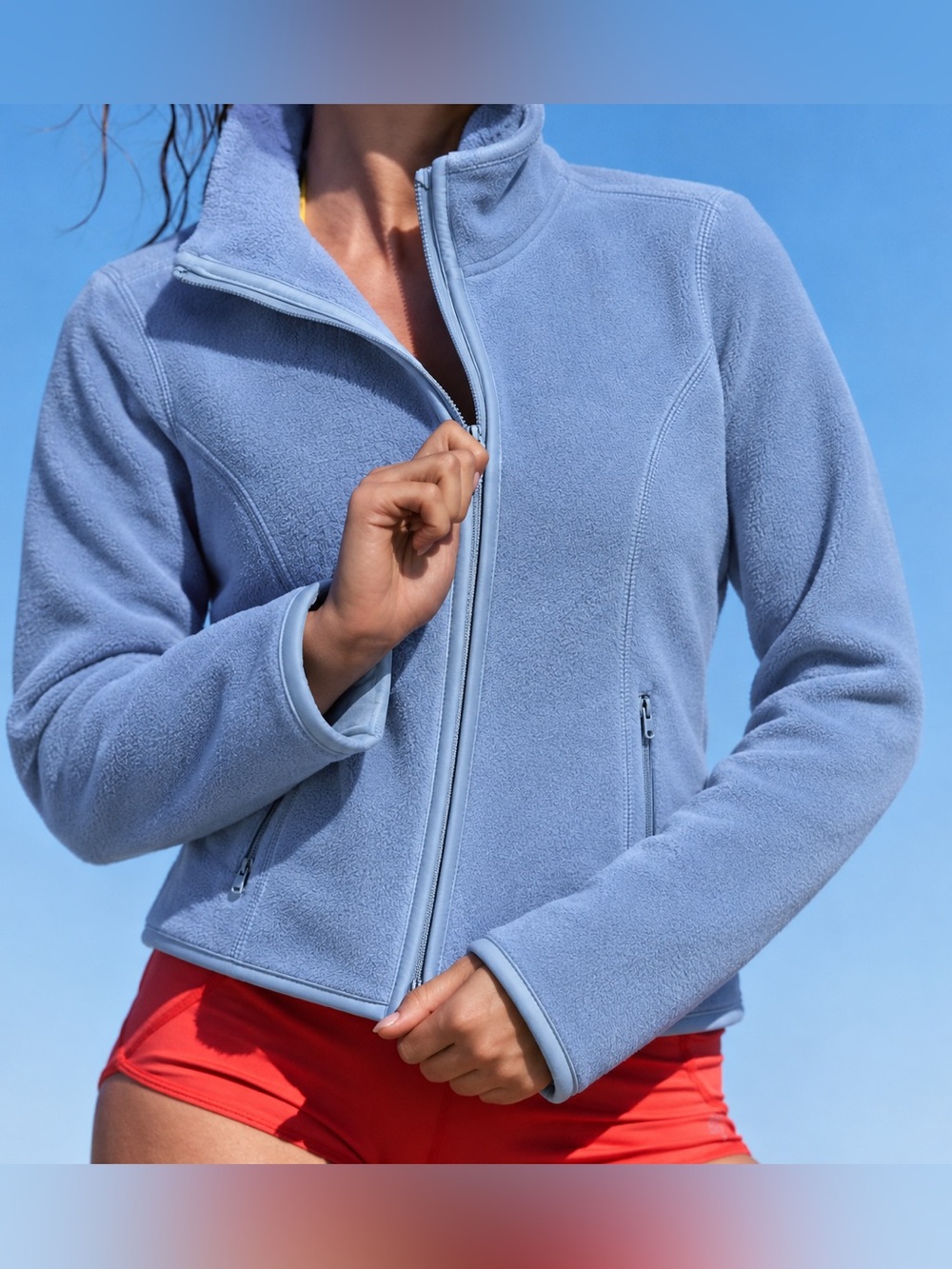 Vintage GAP Powder Blue Lightweight Fleece Full Zip Sweater Jacket Y2K Gorpcore